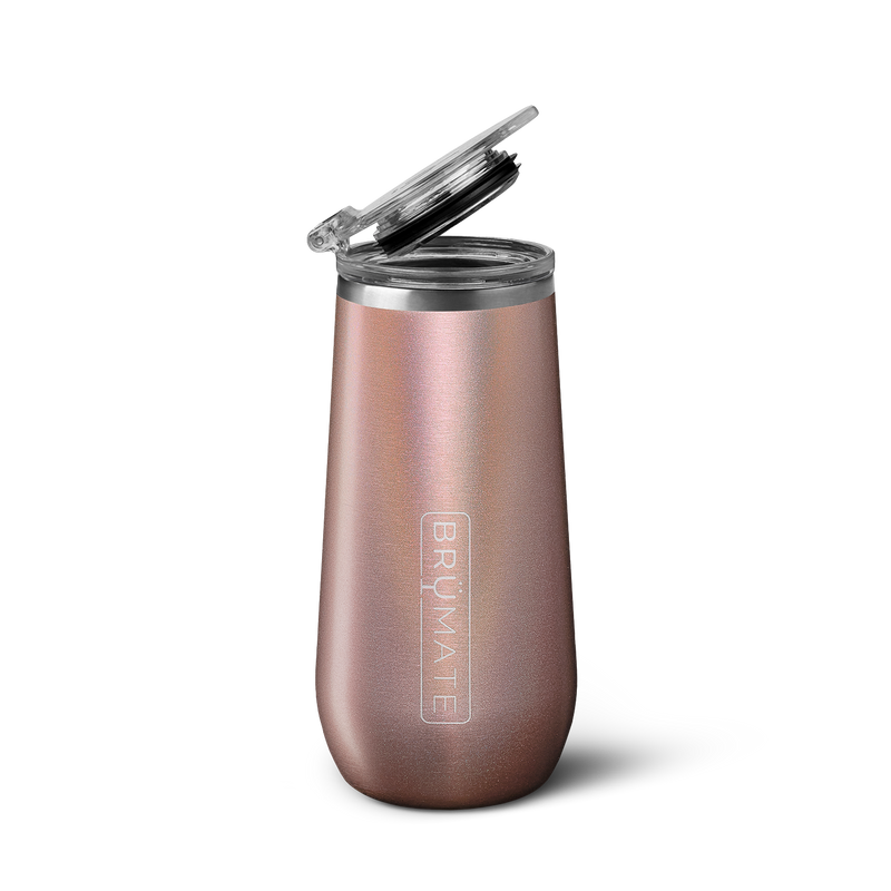 Champagne Flute | Glitter Rose Gold | 12oz Z7